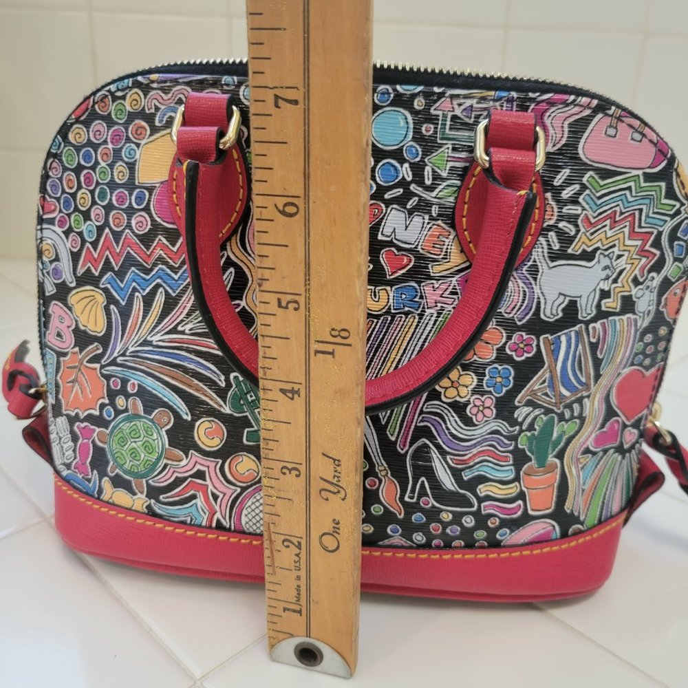 DOONEY & BOURKE Small Red Printed Leather Handbag Crossbody Bag - Picture 9 of 16